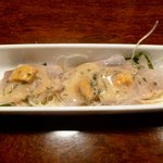 レストラン イコブ - 縞鯵のカルパッチョ 生ウニソース　2012.7.10