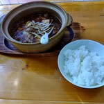 らーめん食堂 ゆうき屋 - 【2020.10.14(水)】麻婆つけ麺(並盛・150g)1,000円のスープとご飯