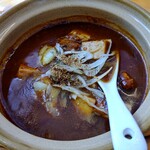 らーめん食堂 ゆうき屋 - 【2020.10.14(水)】麻婆つけ麺(並盛・150g)1,000円のスープ