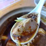 らーめん食堂 ゆうき屋 - 【2020.10.14(水)】麻婆つけ麺(並盛・150g)1,000円のスープ