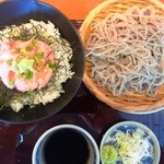 Takada ya - 週替わりランチ「まぐろねぎとろ丼とお蕎麦のセット」　780円