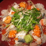 鮨 福原 - ウニ・イクラ・コハダ・水菜・葱etcの具がたっぷり！
