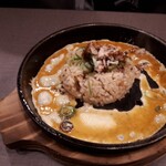 きゃべとんラーメン - とき卵が固まり始めたら混ぜます。