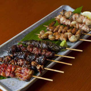 ``9 types of eel Grilled skewer'' including rare parts. Please enjoy it with delicious sake.