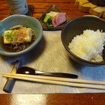 松籟庵 - ご飯と揚げだし豆腐