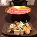 お料理 七草 - 倉石牛と松茸のすき焼