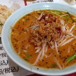 台湾料理 百鮮味 - セットの、『 台湾担担麺 ＋ チャーハン 』 850円 （ 税込 ）  （ チャーハンは、少しつまんだ後 ）