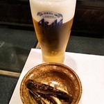 活魚 いきおい - ビール＆付き出し