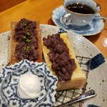 珈琲館 さらさ - 小倉トースト(餡もクリームも手作りで美味しい)