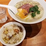 麺屋 六感堂 - マッシュルームのポタージュヌードル＋チャコ飯