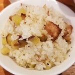 麺屋 六感堂 - さつま芋とベーコンのバターライス
