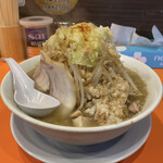 にぼ次朗 - 豚骨にぼ(野菜背脂マシマシたれ普通)♪