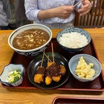 角忠 - みそきし定食700円　麺は有塩手打ち