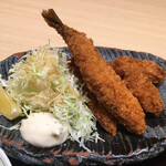 旬魚旬彩うおまん - でっかいアジフライとカキフライ定食