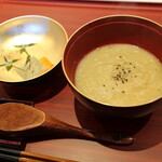 Shukugetsu - 先付 帆立と白菜のすり流し
