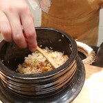 おおたに - 鯛、とうもろこしの炊き込み御飯、みょうがの赤出汁