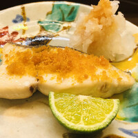 神楽坂ささ木 - サワラ焼き　鬼おろし　酢橘