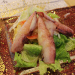 Shukugetsu - 前菜 子持ち剣イカと地野菜のサラダ