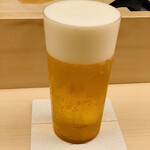 Sushi Kibatani - ☆生ビールで乾杯（ハートランドビール）。
