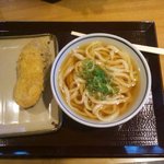 釜揚げうどん　小塚屋 - かけうどん（\２９０）+さつま芋天（\８０）