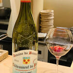 日本橋 蕎ノ字 - ☆鹿肉の天ぷらに赤ワインん合わせる。