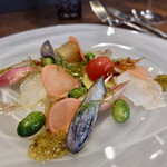 ル ボークープ - カサゴとヒラメのマリネと季節野菜のマリネ