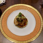 ル ボークープ - 岩手県産牡蠣のムニエルのマリネと青海苔入りのポテトピューレ