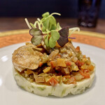 ル ボークープ - 岩手県産牡蠣のムニエルのマリネと青海苔入りのポテトピューレ