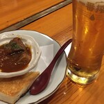 あぶりや食堂 - 生ビール＆お通し