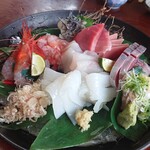 蟹かに亭 - 薬味はすだち・わさび・ショウガ・ねぎみょうがとたくさんありうれしい