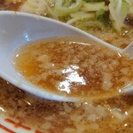 まよさわ - 鶏ガラ+醤油+背脂+一味+生姜=無敵スープ