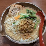 麺場 田所商店 - 九州麦味噌野菜らーめん（860円＋税）、味噌漬け炙りチャーシュー（130円＋税）