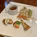 義大利麵屋 Matsui - Bセット(\500)　前菜３種・サラダ・スープ