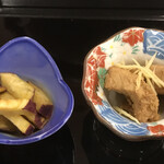 サンセットすさみ - 小鉢（サツマイモ、カツオを煮たもの）