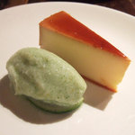 スパイスカフェ - 柚子と大葉のシャーベットとカスタードプリン
