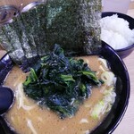 Menya Haru - 豚骨醤油ラーメン￥600+のり￥110+レン草￥110+ライス￥110