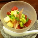 中国麺飯 勇 - ＊ある日の前菜マグロ・胡瓜・山芋の和え物