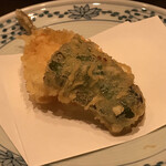 天ぷら新宿つな八 - 昼膳：白身魚(鱚)・野菜(ピーマン)
