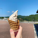 138827207 - きゃっ、早く食べないと溶ける！！西日本で2位に選ばれた黒豆ソフトクリーム(๑>◡<๑)