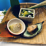 小西亭 - 料理写真:先付け。さんま、イチジク、緑野菜
