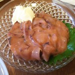 金町製麺 - イカの塩辛とクリームチーズ