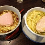 金町製麺 - 貝出汁の双子そば