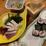 Sumibiyaki Sushi Kaisen Tsurube - ぶり刺し　　鉄火巻