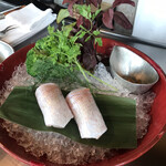 表参道うかい亭 - ランチコース１４３２０円。紅葉鯛 ブロッコリーのマリニエール。わくわく。