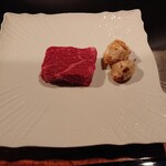 八王子うかい亭 - 幻のキノコ・コウタケ　うかい特選牛ランプ肉のポワレ