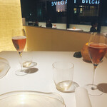 ベージュ アラン・デュカス 東京 - 乾杯！夜景も素晴らしい