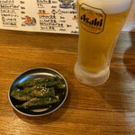 Ippon Shokudou - オクラのごまあえ　と　生ビール