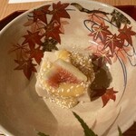 京都 つる家 - 先付けのイチジクの胡麻和え