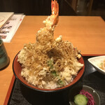 Sushi Daining Utsukimura - 大海老と木の子の天丼。
                        美味し。