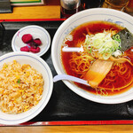 福しん - 手もみラーメン＋麺Bセット　640円